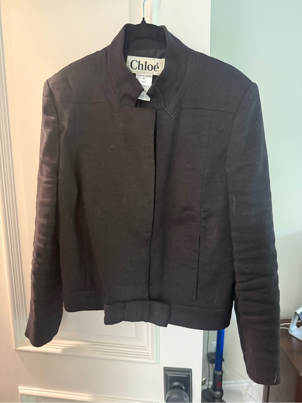 Chloé Black Cropped Button-Front Jacket - Picture 2 of 4